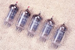 Five, NEW. Tung Sol USA JTL 12AX7, long plate, military, matched quintet. ECC83
