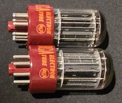 RCA 5692 6SN7 GT TUBE 1960s 10,000 HOUR RED BASE MATCHING SET NIB