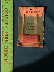 Workman Fused Resistor F80 5 watts 7.5 ohms 3 amps NOS RARE VHTF