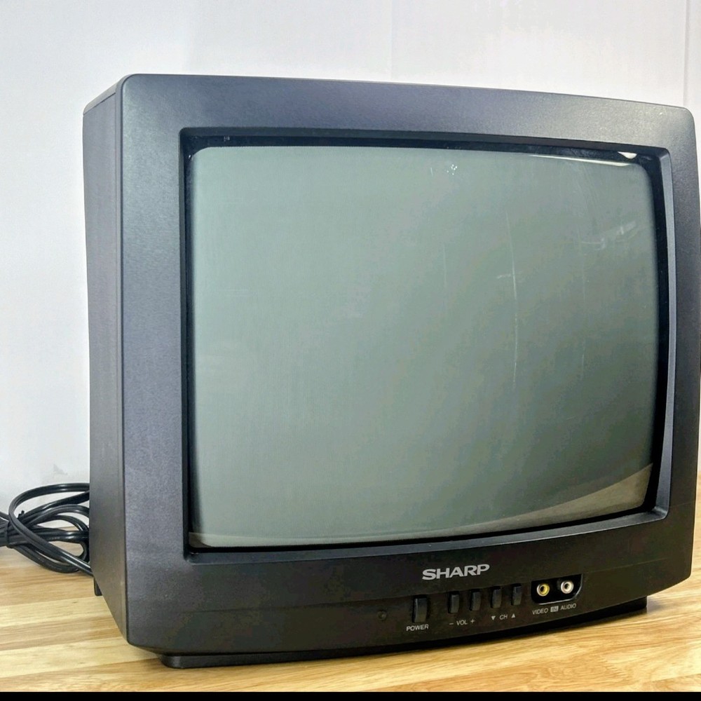 Sharp Vintage CRT Television 13J-M100 w/ Front AV RCA Audio/Video Inputs