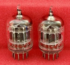 Two GE 6386 Tubes /Amplitrex Tested +100%/D Get /x3 Mica /Black Plates 1958 Date