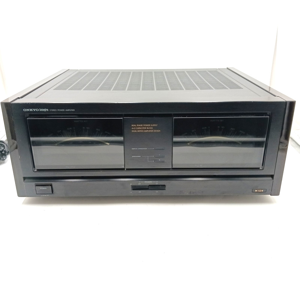 ONKYO INTEGRA M-504 STEREO POWER AMPLIFIER – 165 WPC- Bad Switch check Video