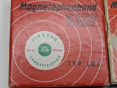 x4 LOT Magnetophonband BASF Reel 3″ Tape Box LGS Germany Pikkolo Doppelspielband