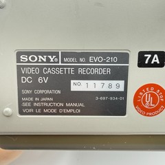 SONY EVO-210 Video 8mm Video Cassette Recorder Player PARTS REPAIR AS IS READ