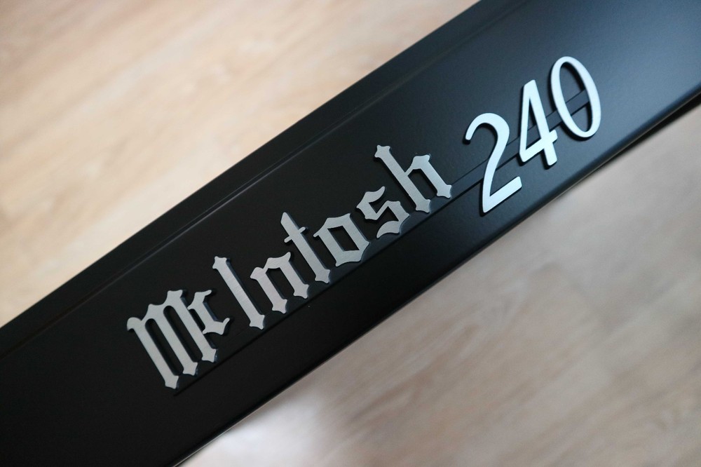 McINTOSH MC240 BLACK+BRUSHED LOGO EMBLEM LABEL BADGE – New Reproduction for DIY