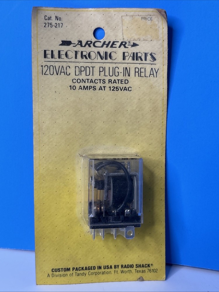 Vtg ARCHER 120VAC DPDT Plug-In Relay #275-217 Radio Shack Tandy NEW NOS FS