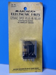 Vtg ARCHER 120VAC DPDT Plug-In Relay #275-217 Radio Shack Tandy NEW NOS FS