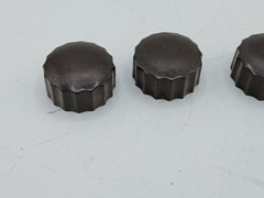 Vintage Motorola Tube Radio Knobs Lot of 4 Brown Scalloped Splined Control Knobs