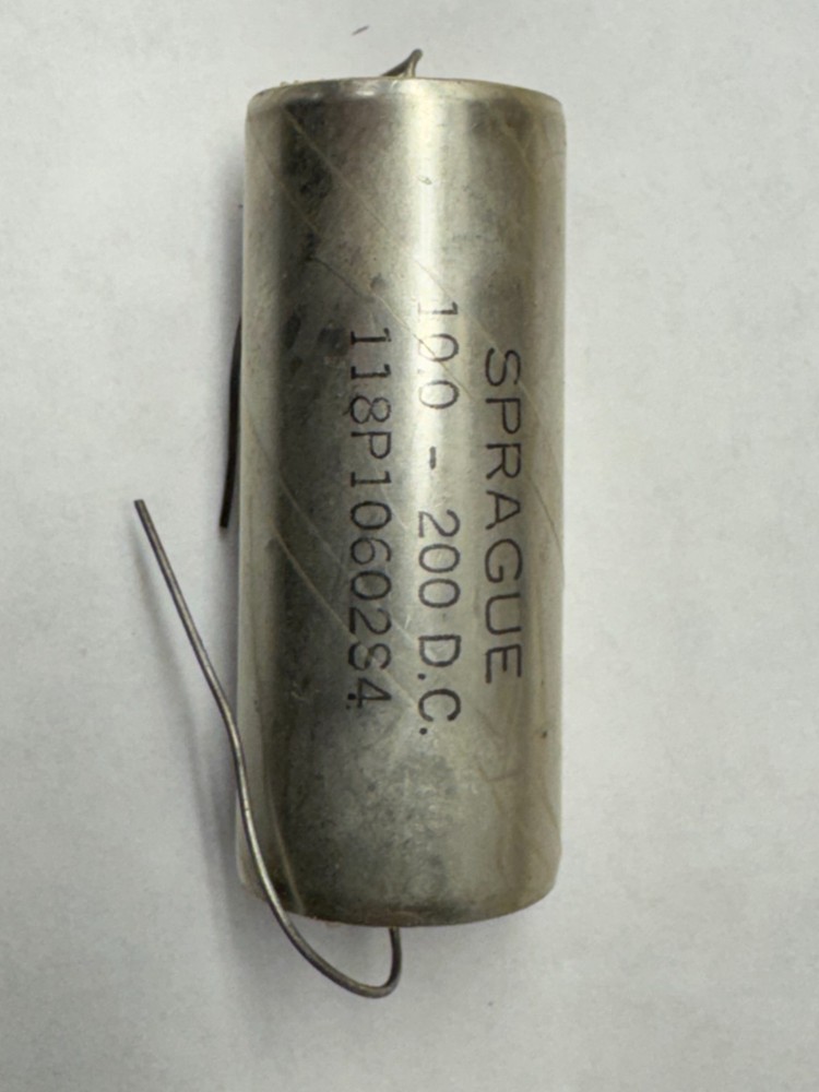 Sprague Capacitor 10 uF, 200 V, NOS Vitamin Q style