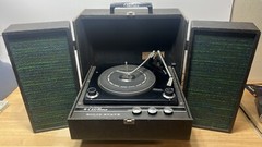 Rare MCM Ward Airline Solid State Stereo Record Player-Speakers Travel Portable
