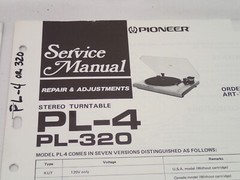 Pioneer Lot of 7 Turntable Original Service Manuals PL-4 7 C7 X5 S30 S70 516