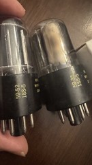 PAIR NOS GE For Zenith 6EA7 BLACk Plates Side Getter Audio TUBES