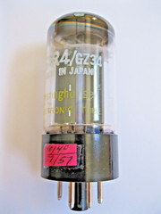 WESTINGHOUSE 5AR4/GZ34 VACUUM TUBE GRAY PLATE O GETTER BALANCED TV-7 TESTED.