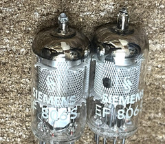 MEGA RARE SIEMENS NOS MATCH PAIR EF806S EF86 6267 Z729 1960S GERMANY TUBES VALVO