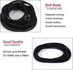 Recorder Rubber Belts, Mix Cassette Repair Maintenance Rubber Square Belt 40-135
