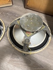 Vintage LEAK British Hi-Fi Speakers –12” Sandwich Woofers Original Cabinets Work