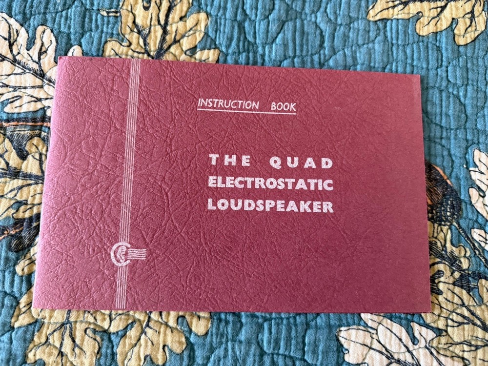 Original QUAD Electrostatic Loudspeaker Instruction BOOK Manual