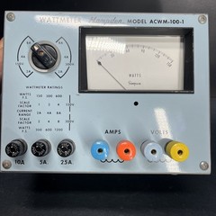 Vintage Hampden Wattmeter Model ACWM-100-1, Educational Training School Labs.