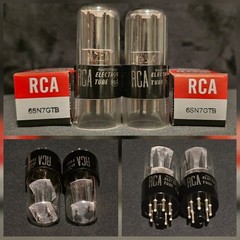 RCA 6SN7 GTB TUBE 1950s TOUGH DOGS 2 HOLE BLACK LADDER PLATES MATCHING SET