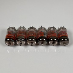 (Set of 6) Vintage Raytheon JAN-CRP 5814A 12AU7 Mil-Spec Tubes Black Plates