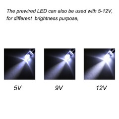 10Pcs White Wired 3mm LED Lights for Marantz Sansui Pioneer 6v-12v AC/DC 8v