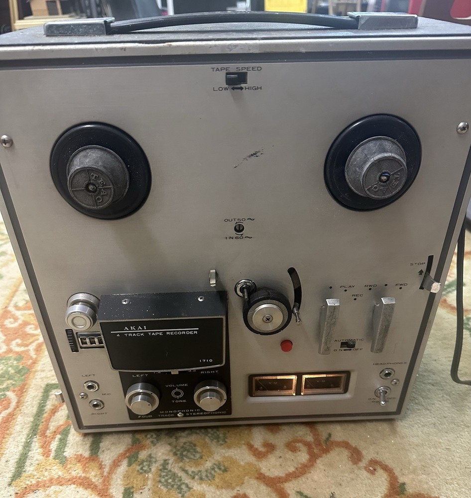 Akai 1710 Reel-to-Reel Tape Recorder 4-Track Tube Amp AS-IS