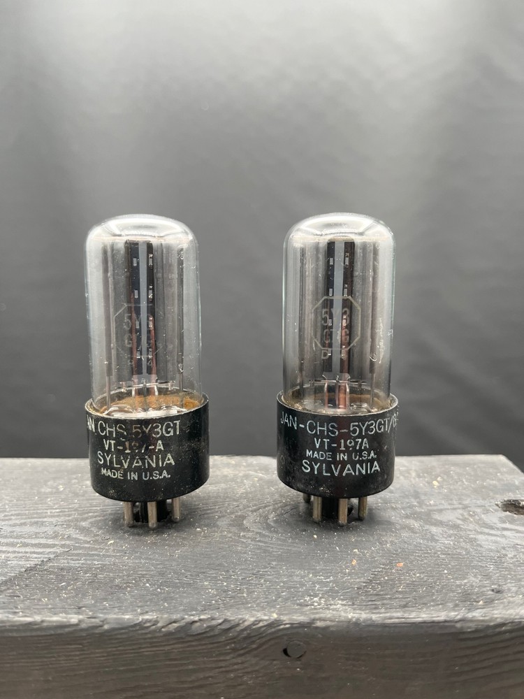 Sylvania JAN 5Y3GT VT-197A vacuum tubes tested & guaranteed