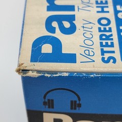 NOS Vintage Panasonic EAH-35 Velocity Type Stereo Headphones Retro Silver Black