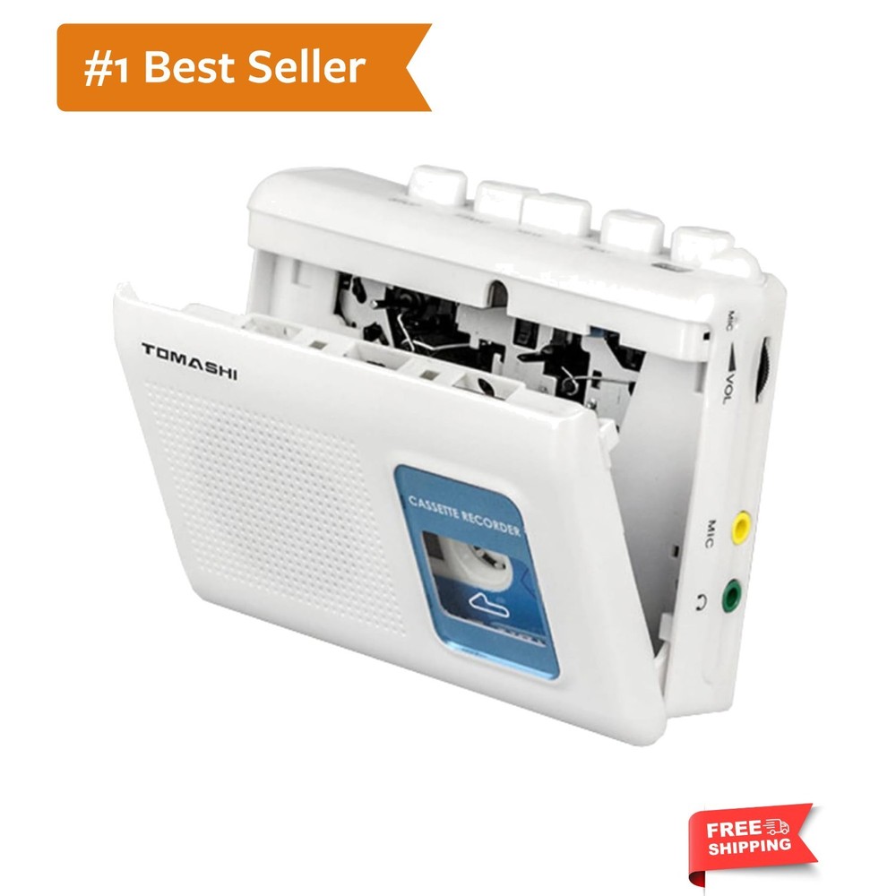Retro Portable Cassette Player with Built-in Speaker & Mic – 4.57 x 3.54 inch
