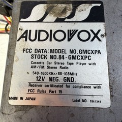 Vintage Audiovox Am Fm Radio GMCXPA