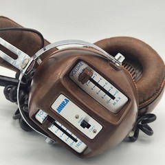 Vintage Mura SP-205 Dynamic Stereo Headphones Brown Japan 8 Ohm Untested Retro