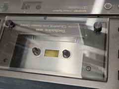 Technics RA-M95 cassette deck RP-9690 BOTH WORK LAZY DOOR OPEN. READ DESCRIPTIO