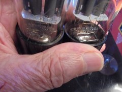 BRIMAR 6SL7GT PAIR OF OLD STOCK GREY PLATE TESTED BRITISH VINTAGE VALVES TUBES