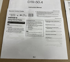 Integra DTR-50.4 AV Receiver Owners Manual, Remote Codes, Internet Radio Guide