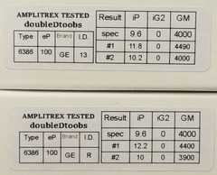 Two GE 6386 Tubes /Amplitrex Tested +100%/D Get /x3 Mica /Black P / Mid 1950’s