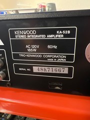 Kenwood KA-52B Integrated Stereo Amplifier 100W/Ch Made in Japan – Read