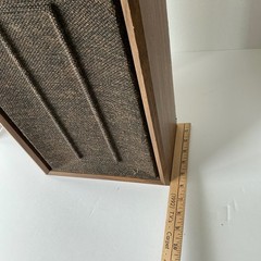 Vintage Bookshelf Speaker Wood Grain Single 14in Brown Fabric Grill