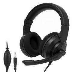 L02 Wired Headset, 3.5mm Stereo Headphones with Noise Canceling Black