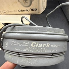 Vintage David Clark Model 100 Headset Receivers Aviation Airplane w/ Box Manual
