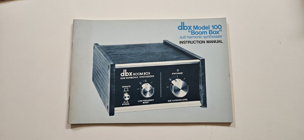 dbx Model 100 “Boom Box” Sub Harmonic Synthesizer Instructions Manual