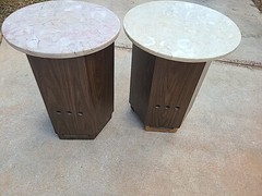 PAIR EMPIRE GRENADIER 6000 SPEAKERS Round Marble Table Top Vintage -PLEASE READ