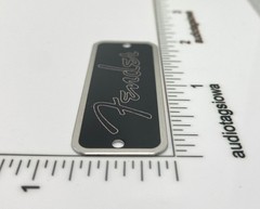 Fender Spaghetti Logo for Case Badge Custom Made Black/Silver Aluminum