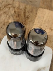 Pair Matched RCA GZ34 5AR4 Tubes Copper Lined Plates TV7 TESTED Near NOS LEVELS