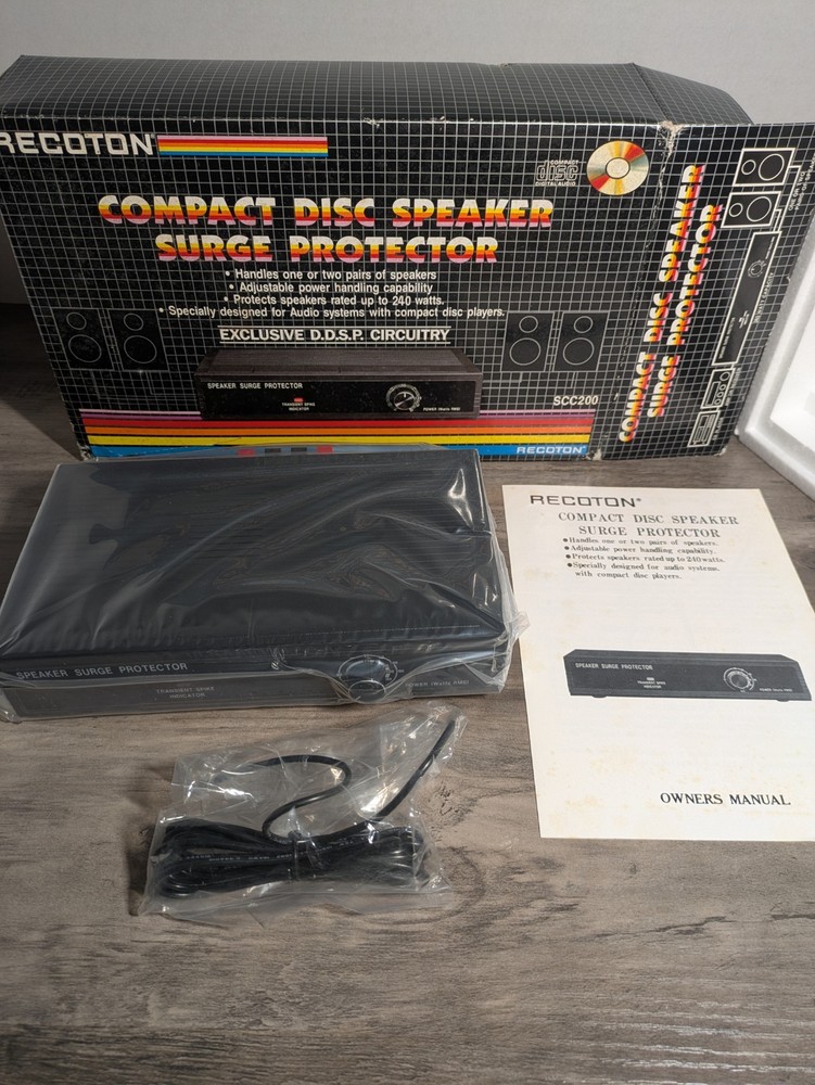 1989 Reconton Compact Disk Speaker Surge Protector – Model SCC200 W/ Manual