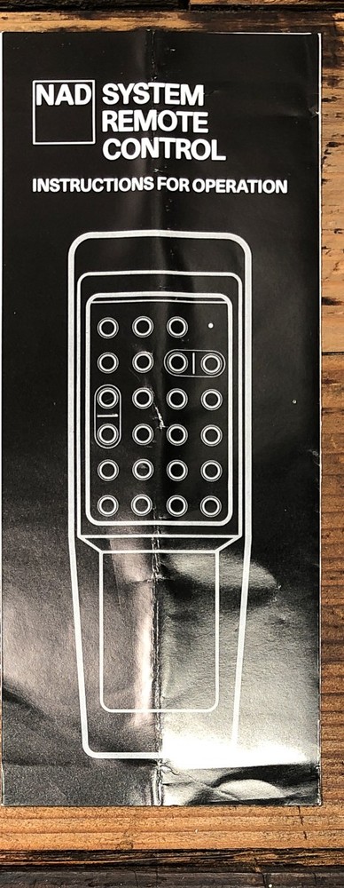 NAD Sysem Remote Control Owners / User Manual *Original*