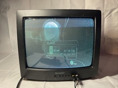 Vintage SHARP 13″ CRT Color TV 13J-M100 Gaming Front A/V Input Tested W/ Remote