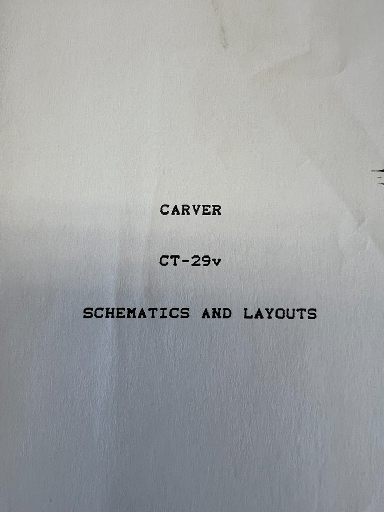 Carver CT-29V Schematics