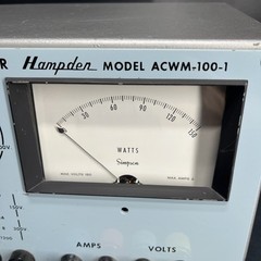 Vintage Hampden Wattmeter Model ACWM-100-1, Educational Training School Labs.