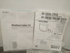 SONY KV-27V10 KV-29V15 TRINITRON COLOR TV Service Manual W/ INSTRUCTIONS (NOS)