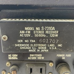 Sherwood S7310a Tested Working Very Dirty